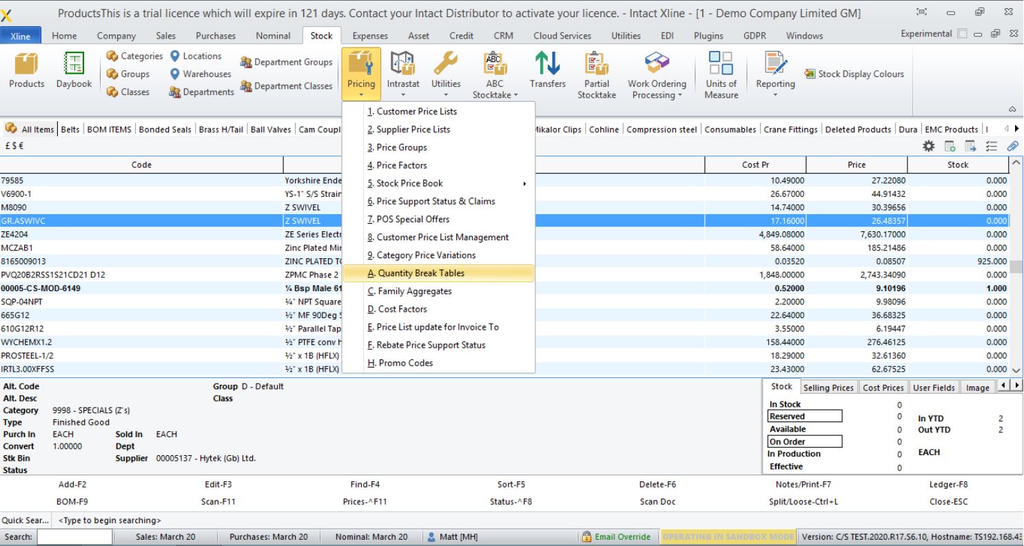 Quantity Break Discount Tables Xline Hub