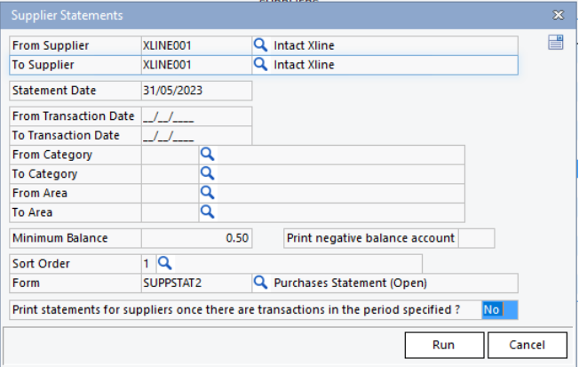 Supplier Statement of Account – Xline Hub